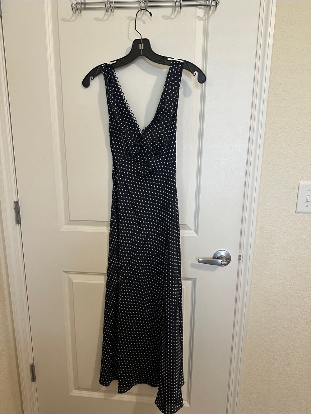 DÔEN Tahlia belted polka-dot silk-blend twill midi dress